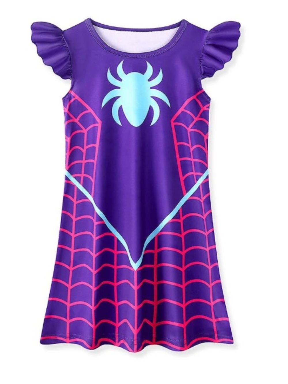 Purple Spider Web Kids Costume Dress